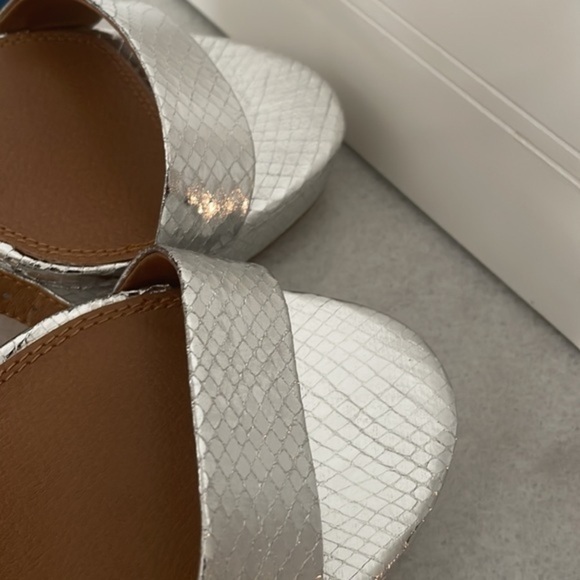 ASOS DESIGN heels Nutshell platform barely there heels silver snake size 9 - Picture 9 of 12